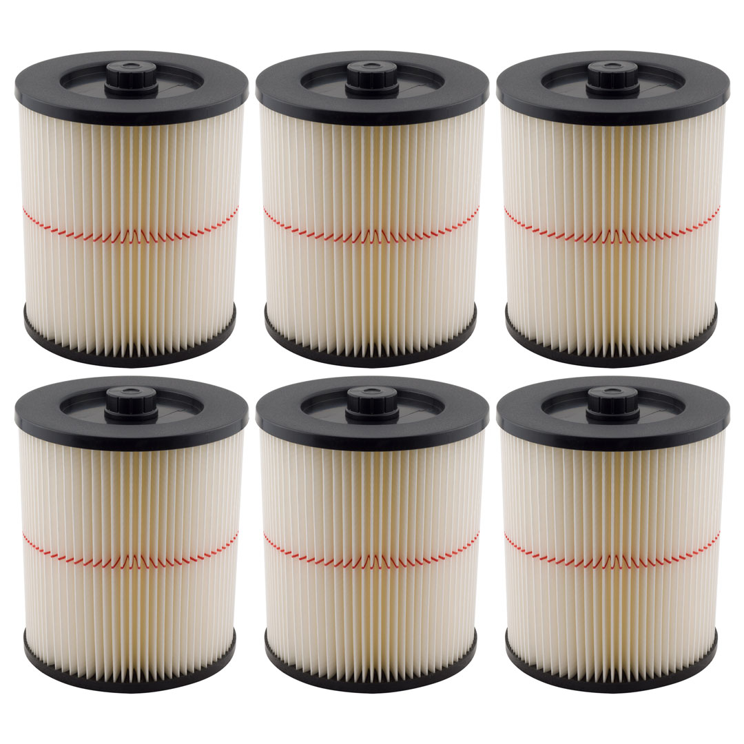 Felji 6 Pack 9-17816 Filters for Shop Vac Compatible With Craftsman, Fits Most 5+ Gallon Wet/Dry Vacs
