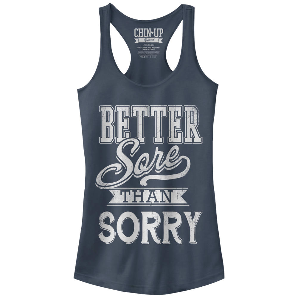 Chin-Up Apparel Junior's CHIN UP Sore Not Sorry  Racerback Tank Top