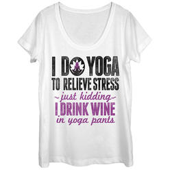 Chin-Up Apparel Women's CHIN UP Drink Wine in Yoga Pants  Scoop Neck