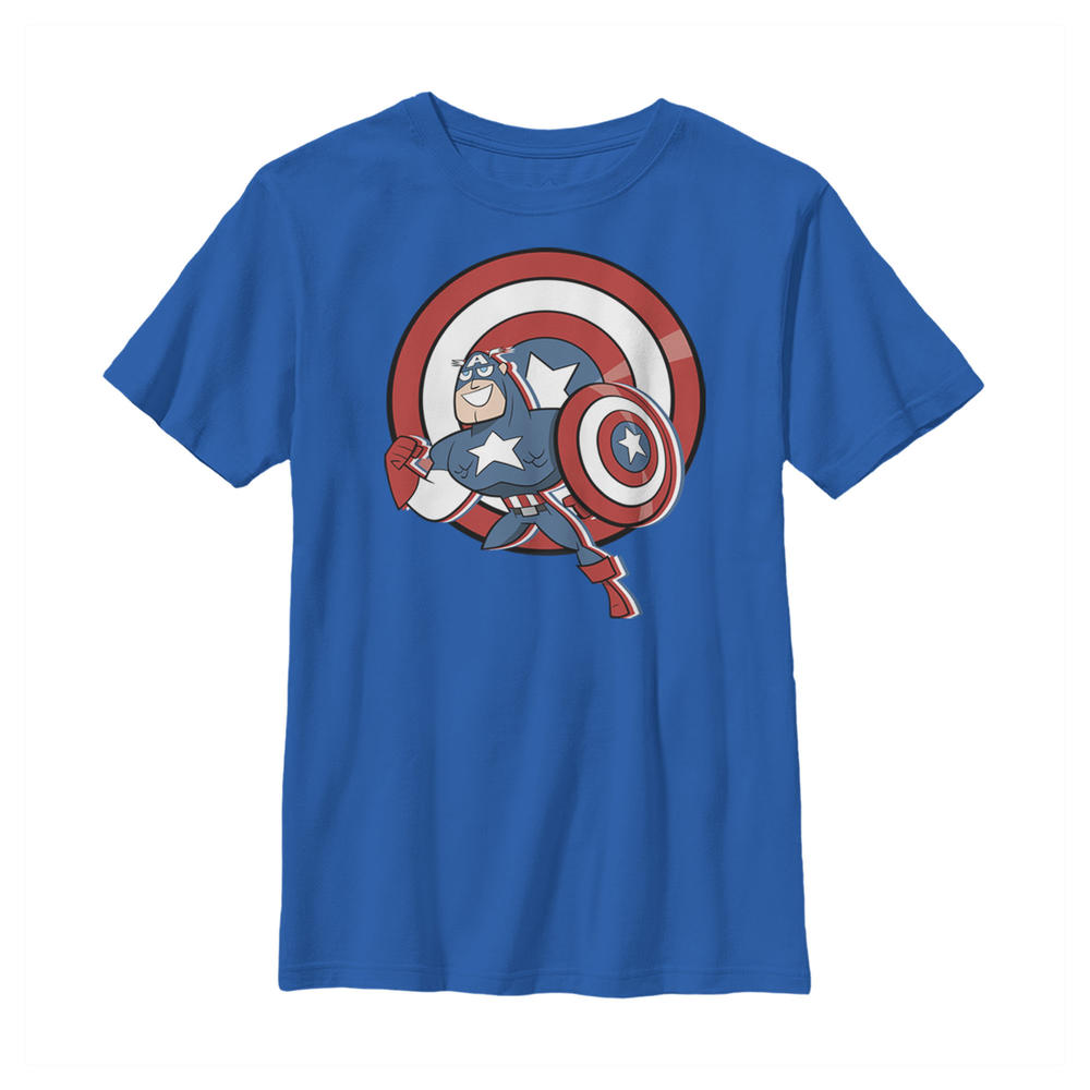Boy's Marvel Cartoon Captain America Shield Graphic Tee