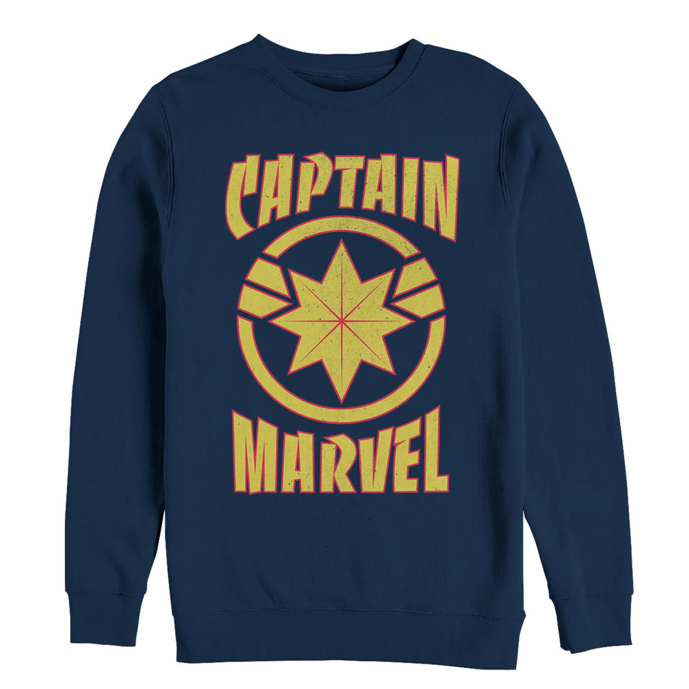 Marvel Men's Marvel Captain Marvel Star Symbol Shield  Sweatshirt