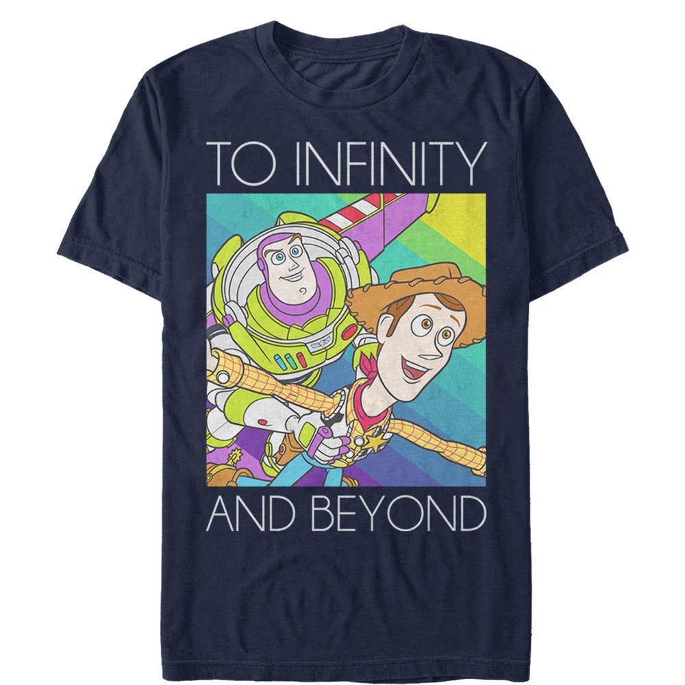 Disney Men's Toy Story Infinity and Beyond Rainbow  Graphic T-Shirt