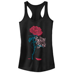 Beauty And The Beast Junior's Beauty and the Beast Rose Petal Logo  Racerback Tank Top