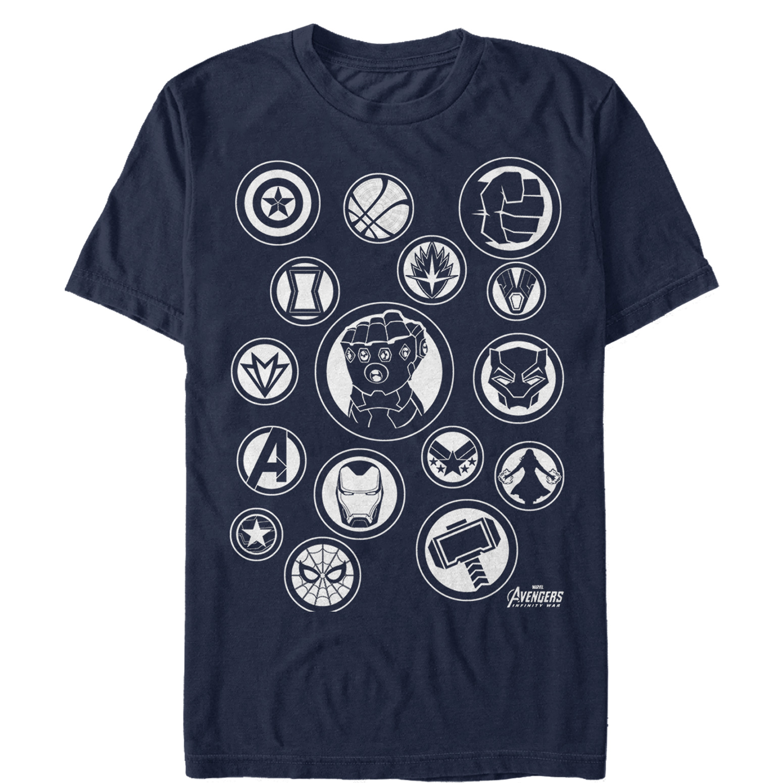 Men\'s Marvel Avengers: Avengers: Infinity War Character Badges T-Shirt
