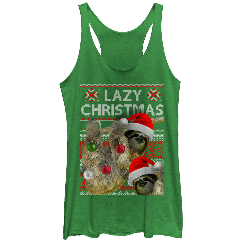 Women S Lost Gods Ugly Christmas Lazy Sloth Tank Top Women S Lost Gods Ugly Christmas Lazy Sloth Tank Top