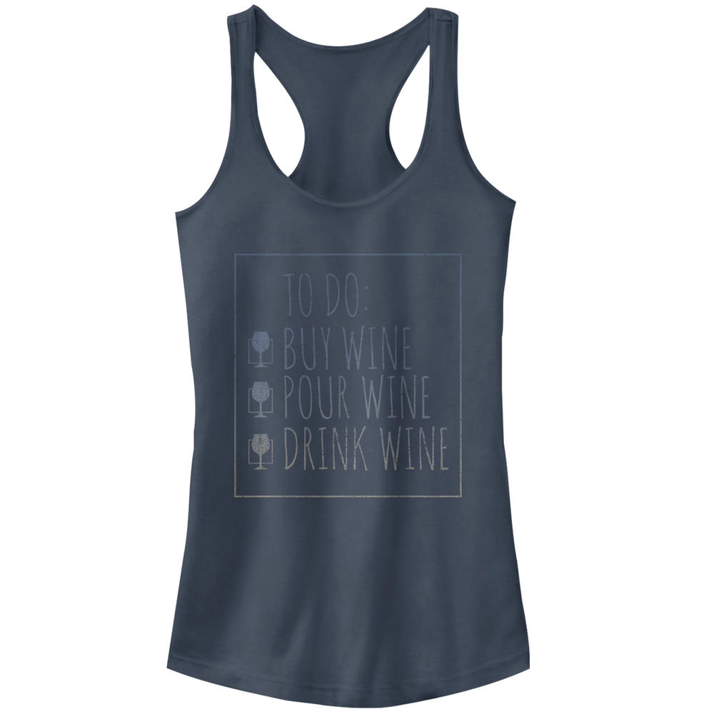 Chin-Up Apparel Junior's CHIN UP Wine To Do List  Racerback Tank Top