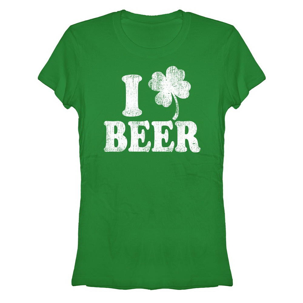 Lost Gods Junior's Lost Gods St. Patrick's Day Love Beer  Graphic Tee