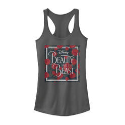 Beauty And The Beast Junior's Beauty and the Beast Rose Logo  Racerback Tank Top