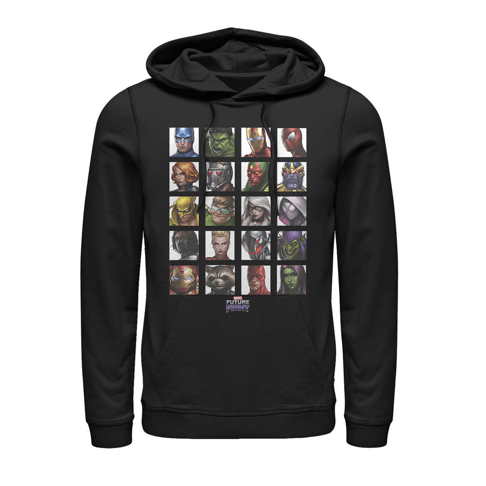 Marvel Men's Marvel Future Fight Character Panel  Pull Over Hoodie