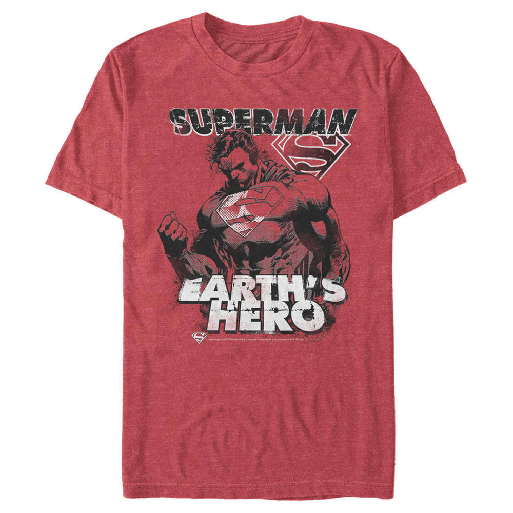 dc comics men s superman grunge earth s hero graphic tee