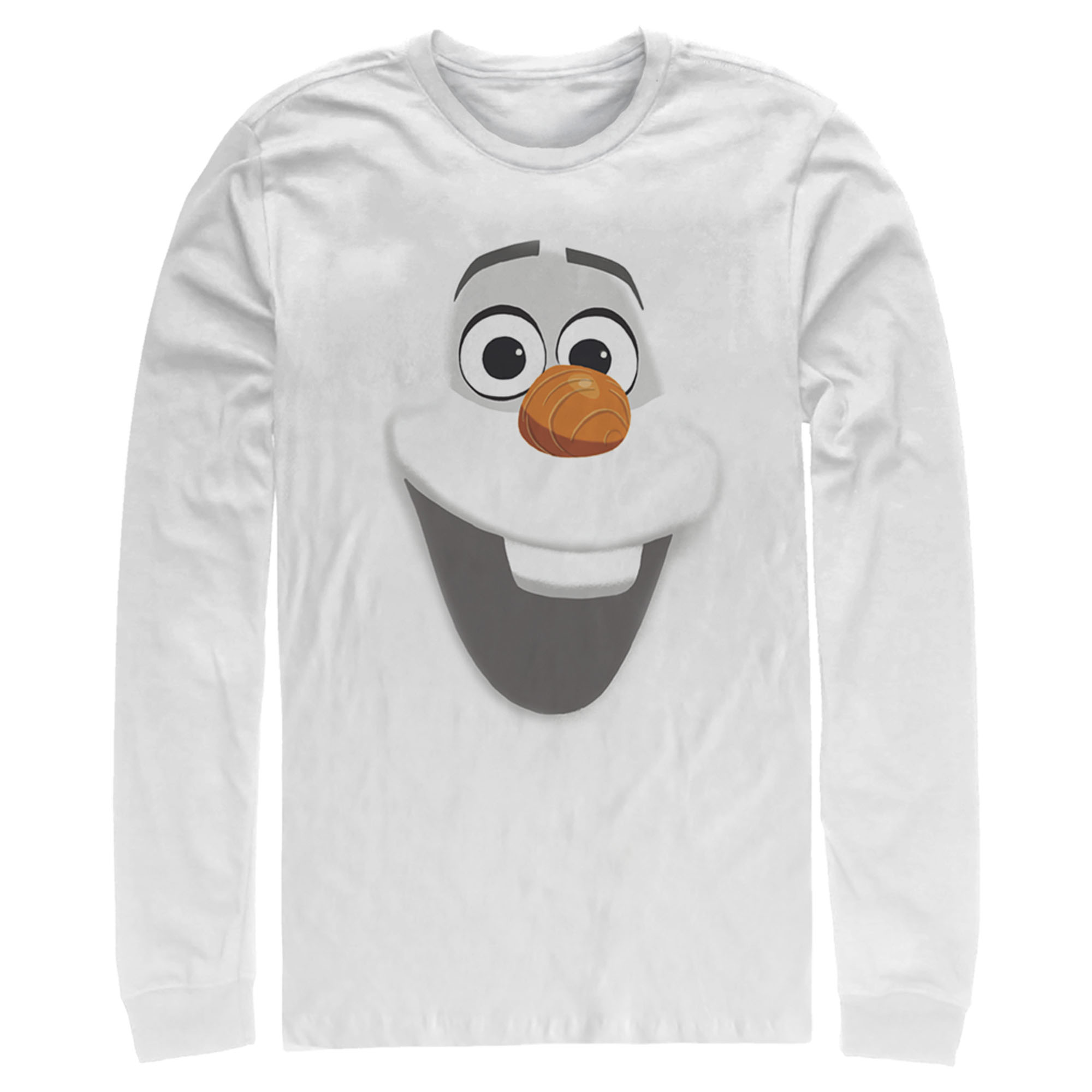 Disney Men's Frozen Olaf Face  Long Sleeve Shirt