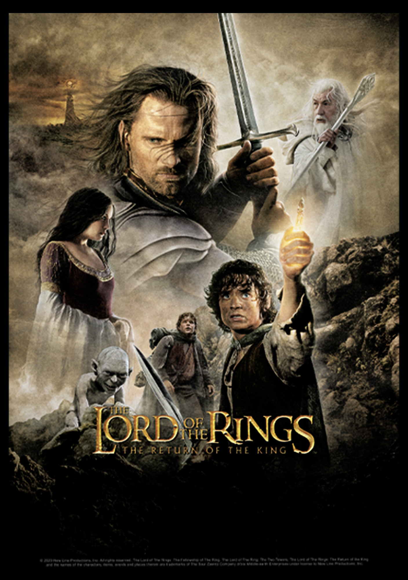 Lord of the Rings Men's The Lord of the Rings Return of the King Movie Poster  Graphic Tee