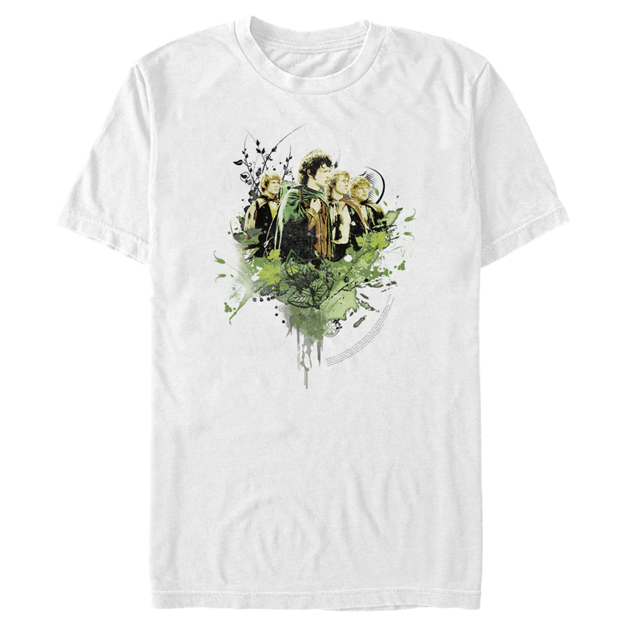 Lord of the Rings Men's The Lord of the Rings Fellowship of the Ring Hobbit Paint Splatter  Graphic T-Shirt