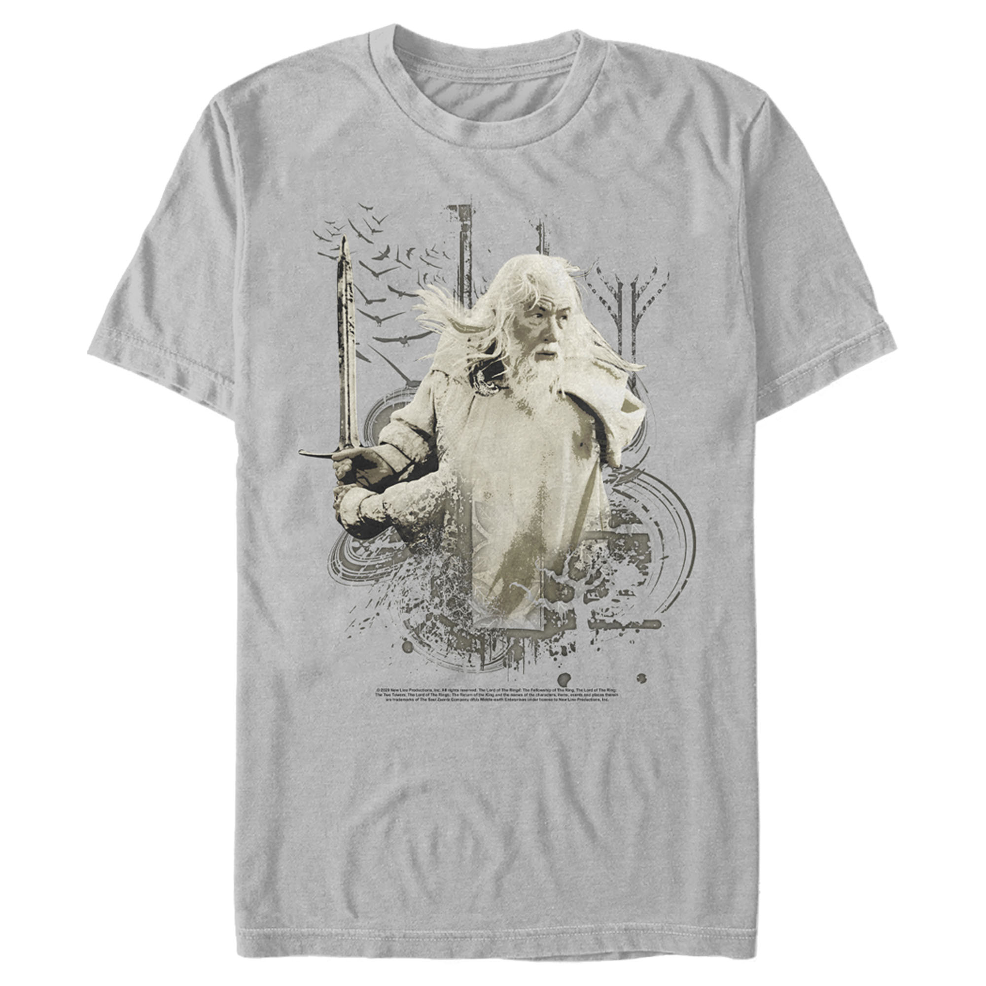 Men's The Lord of the Fellowship of the Ring Gandalf Ready for Battle Graphic Tee