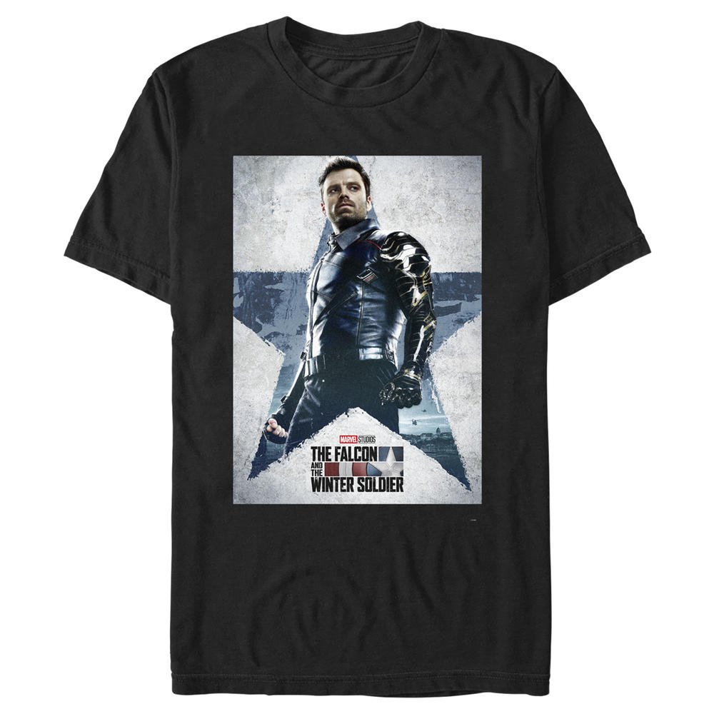 Marvel Men's Marvel The Falcon and the Winter Soldier Bucky Poster  Graphic T-Shirt