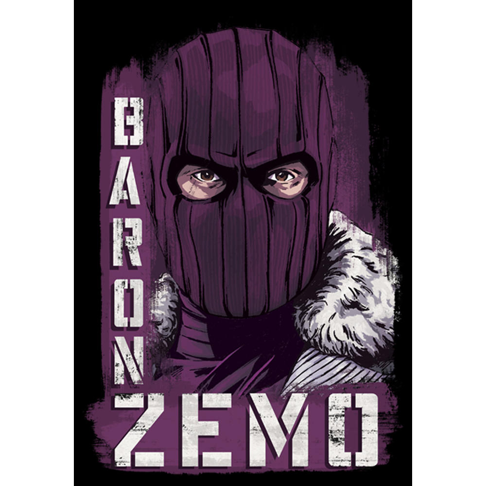 Marvel Men's Marvel The Falcon and the Winter Soldier Baron Zemo Close-Up  Graphic T-Shirt
