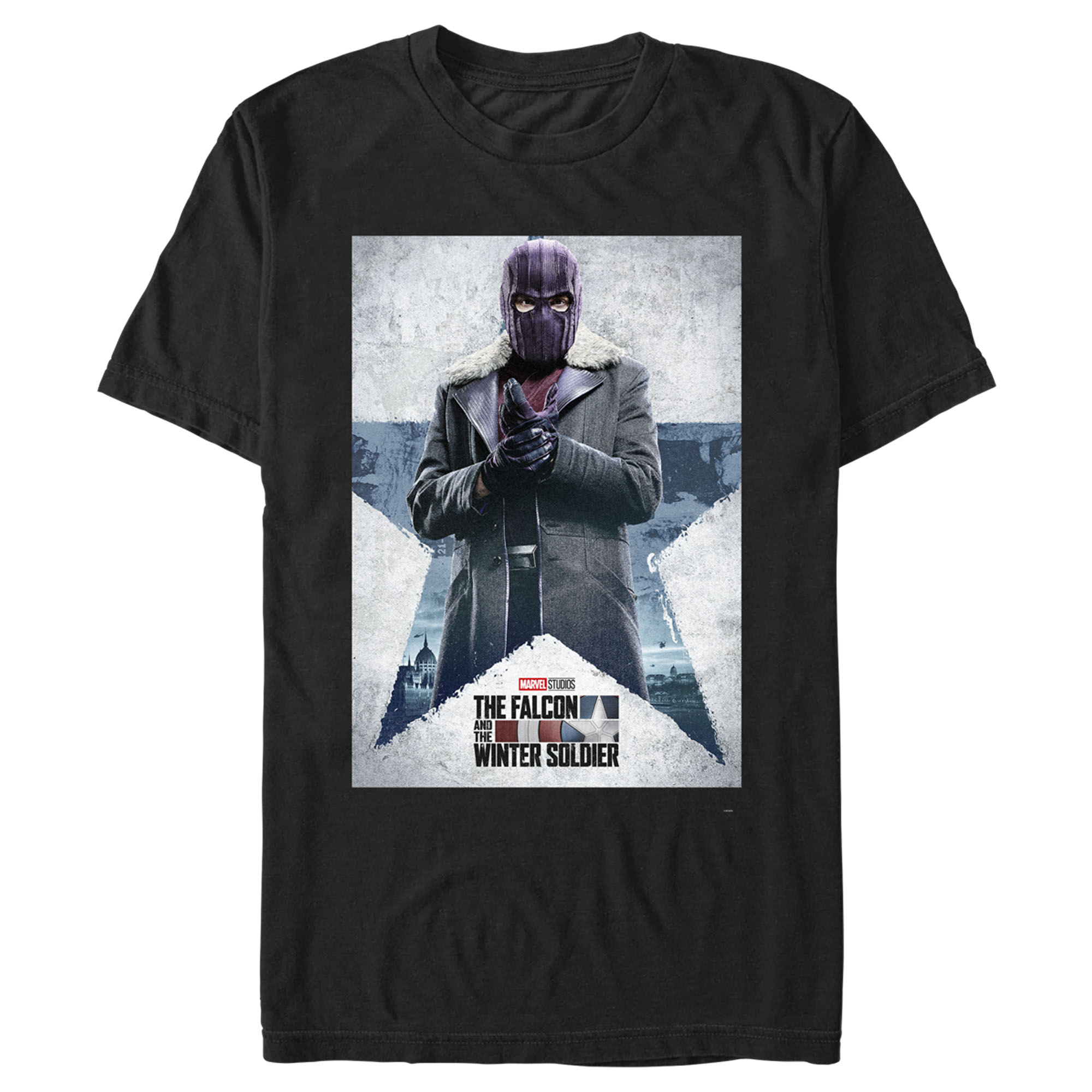 Marvel Men's Marvel The Falcon and the Winter Soldier Baron Zemo Poster  Graphic T-Shirt