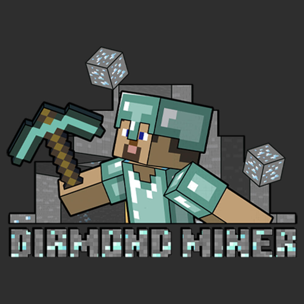 Minecraft Men's Minecraft Diamond Miner  Graphic T-Shirt