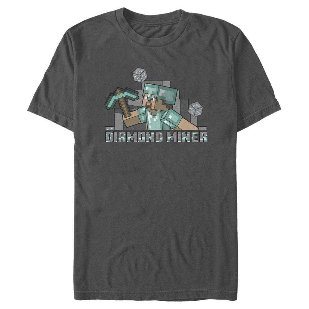 Minecraft Men's Minecraft Diamond Miner  Graphic T-Shirt