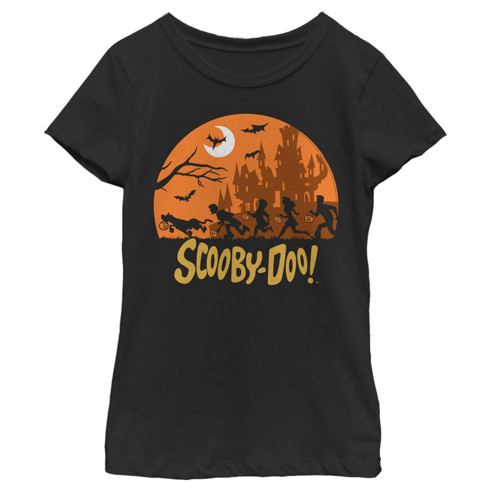 Scooby-Doo Girl's Scooby Doo Moon Silhouette Chase  Graphic Tee