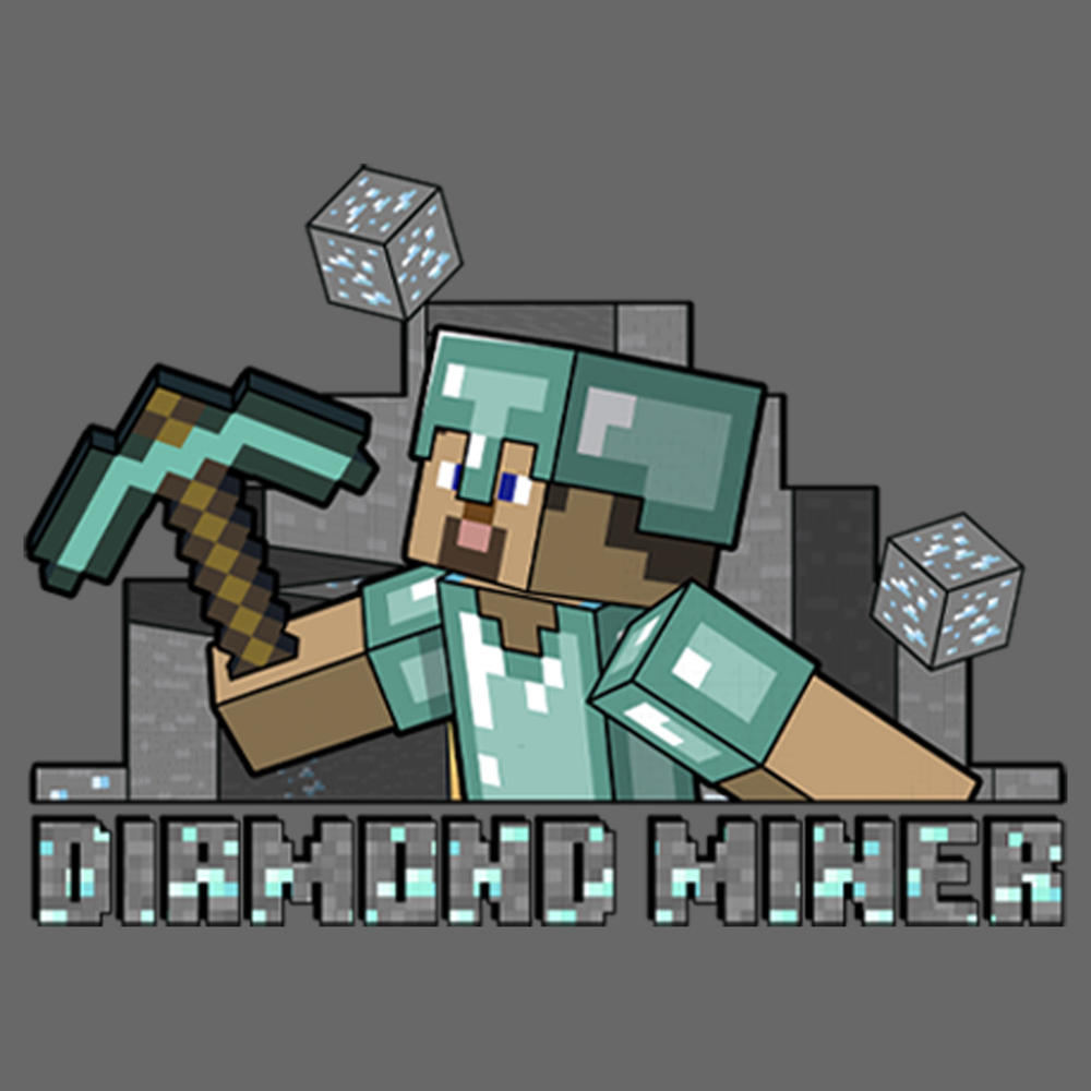 Minecraft Junior's Minecraft Diamond Miner  Graphic T-Shirt