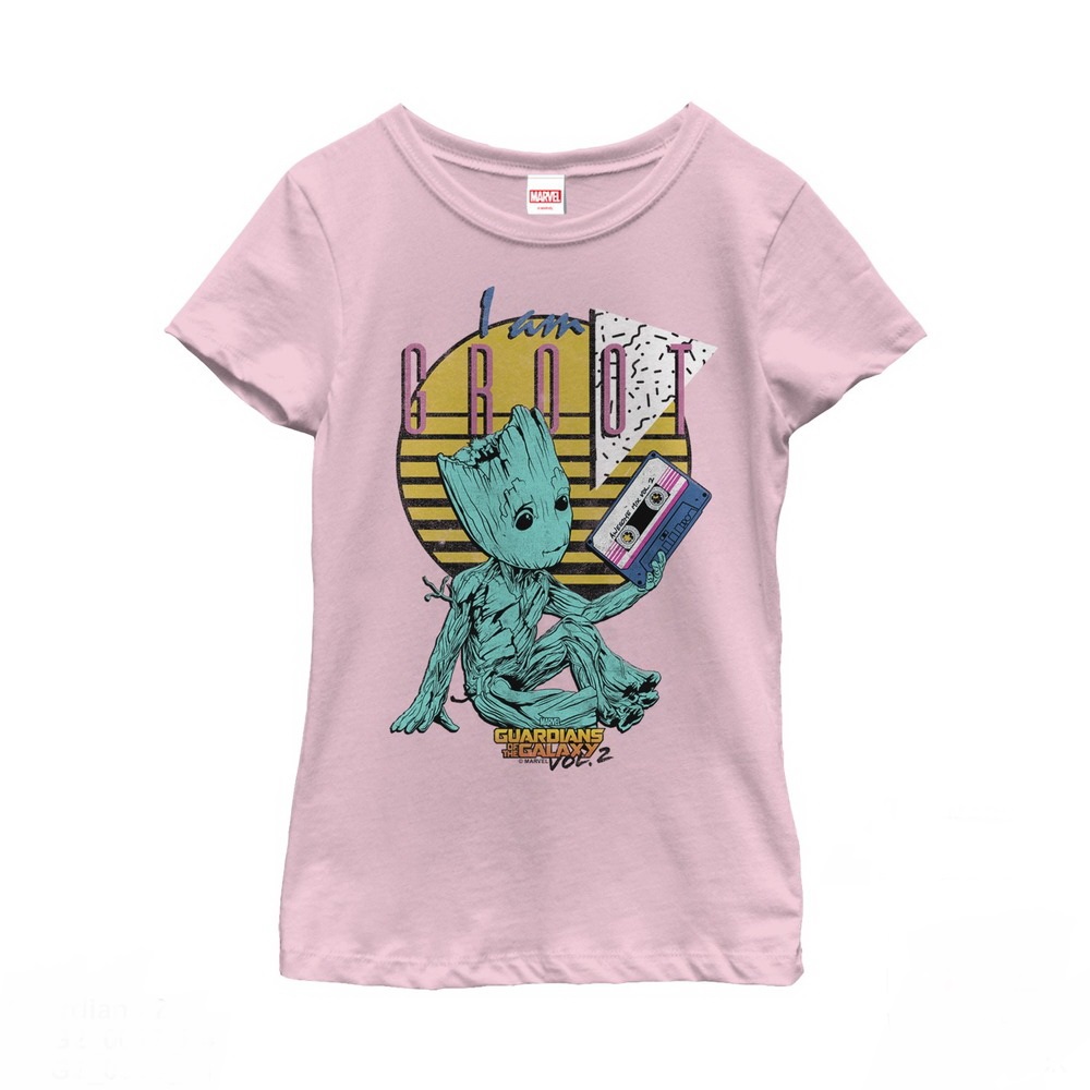Marvel Girl's Marvel Guardians of the Galaxy Vol. 2 Groot Tape  Graphic T-Shirt