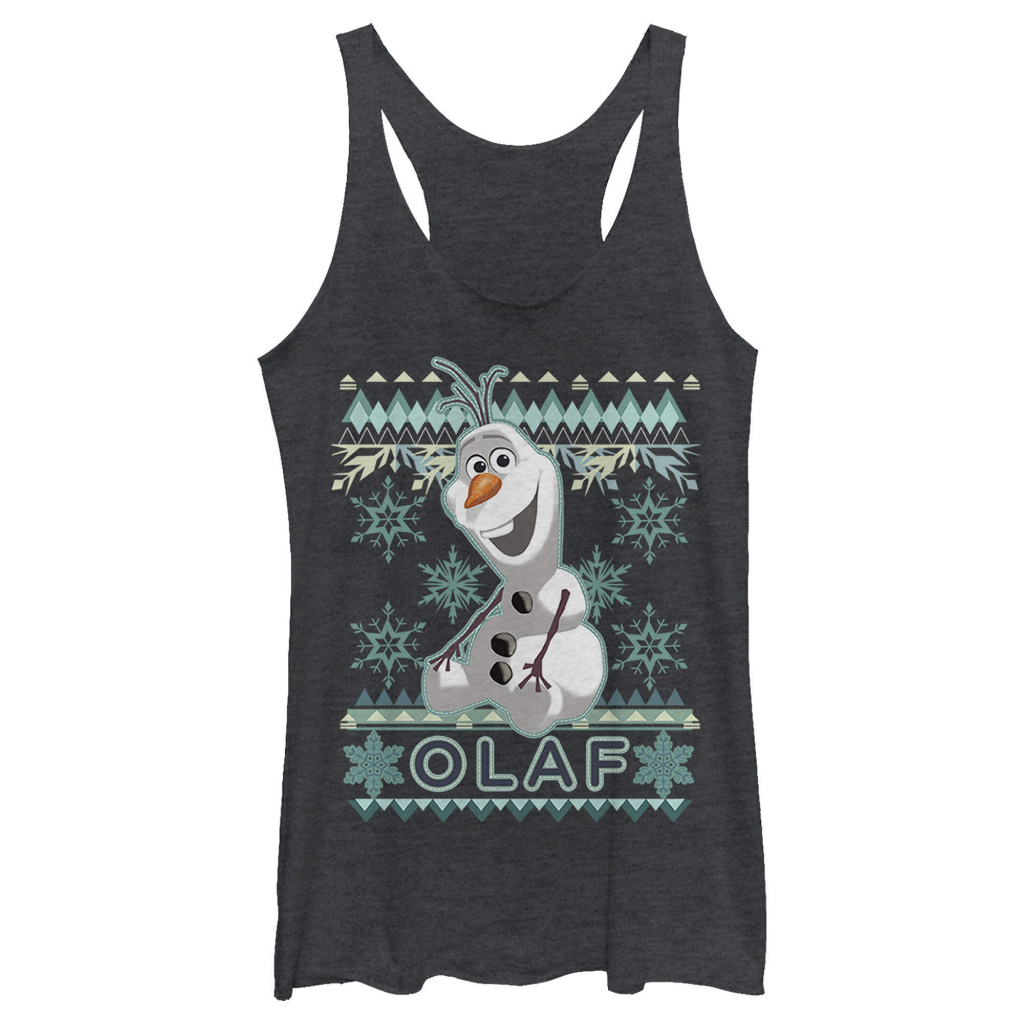 Disney Women's Frozen Ugly Christmas Olaf  Racerback Tank Top