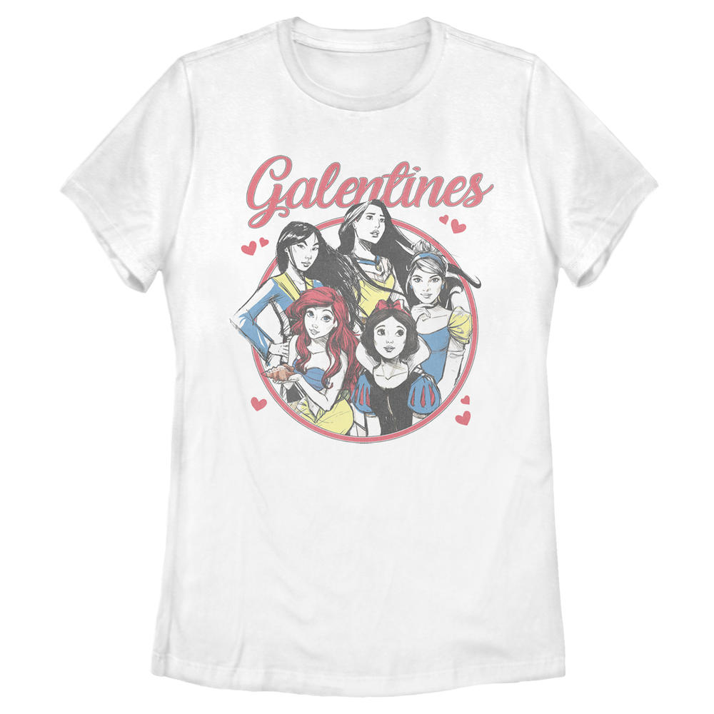 Disney Women's Disney Princesses Realistic Galentine's Day Graphic Tee