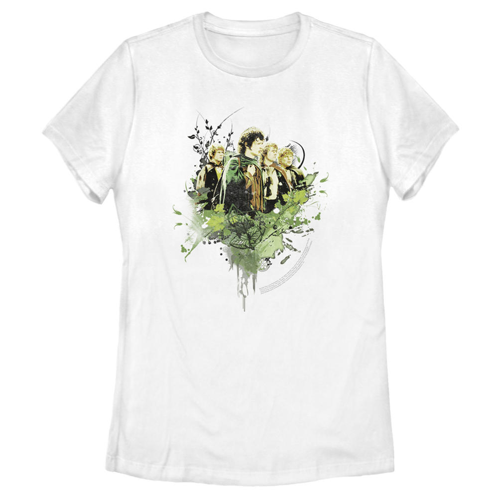 Lord of the Rings Women's The Lord of the Rings Fellowship of the Ring Hobbit Paint Splatter  Graphic T-Shirt