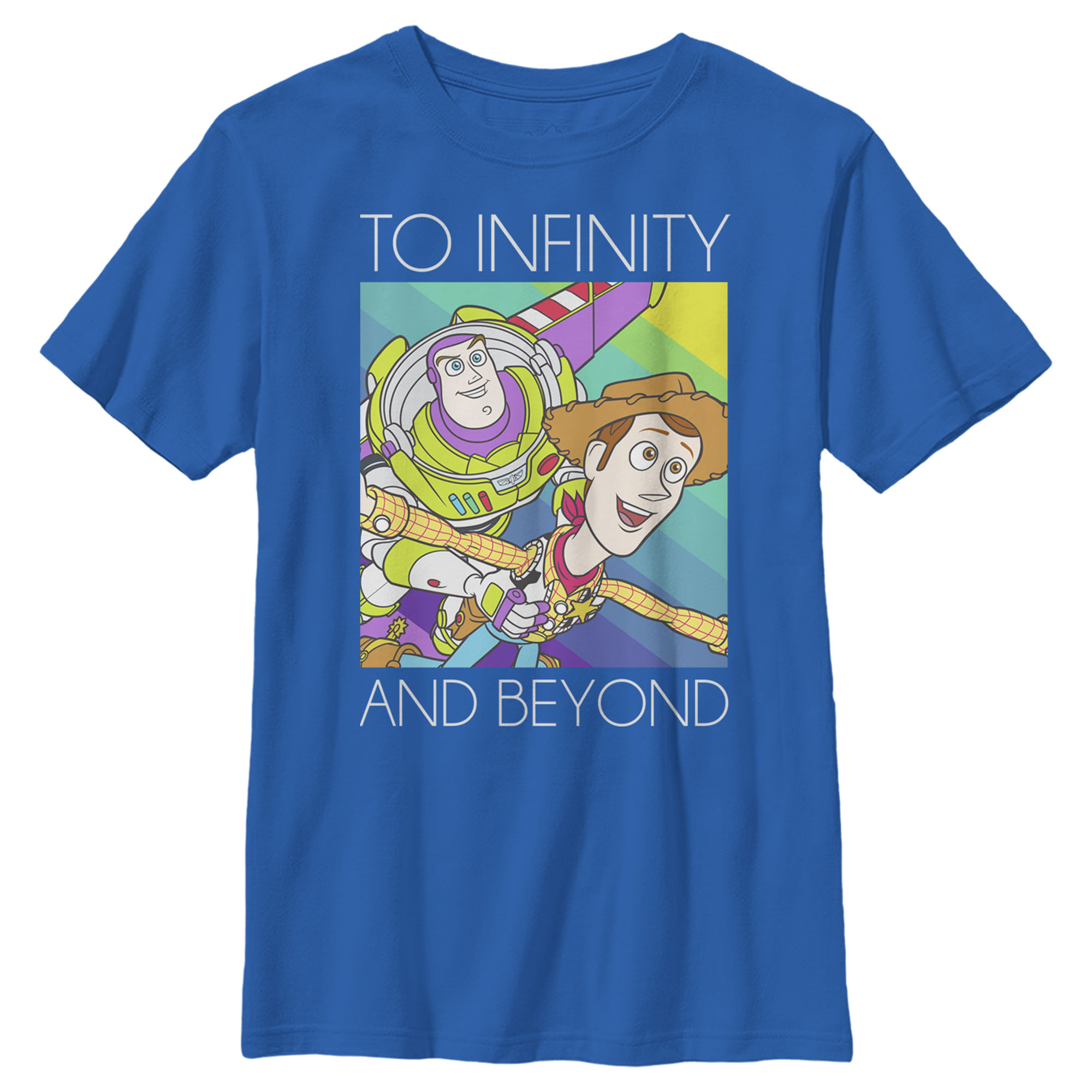 Disney Boy's Toy Story Infinity and Beyond Rainbow  Graphic T-Shirt