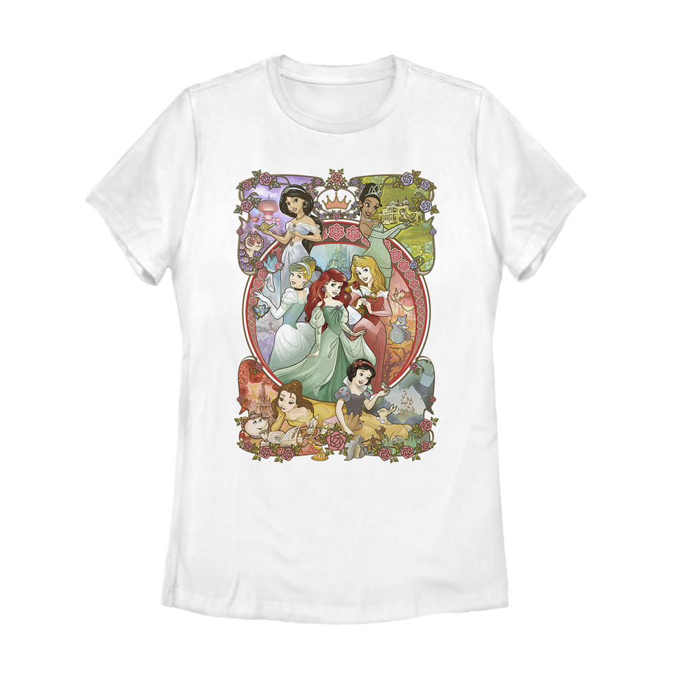 Disney Women's Disney Princesses Vintage Collage  Graphic T-Shirt