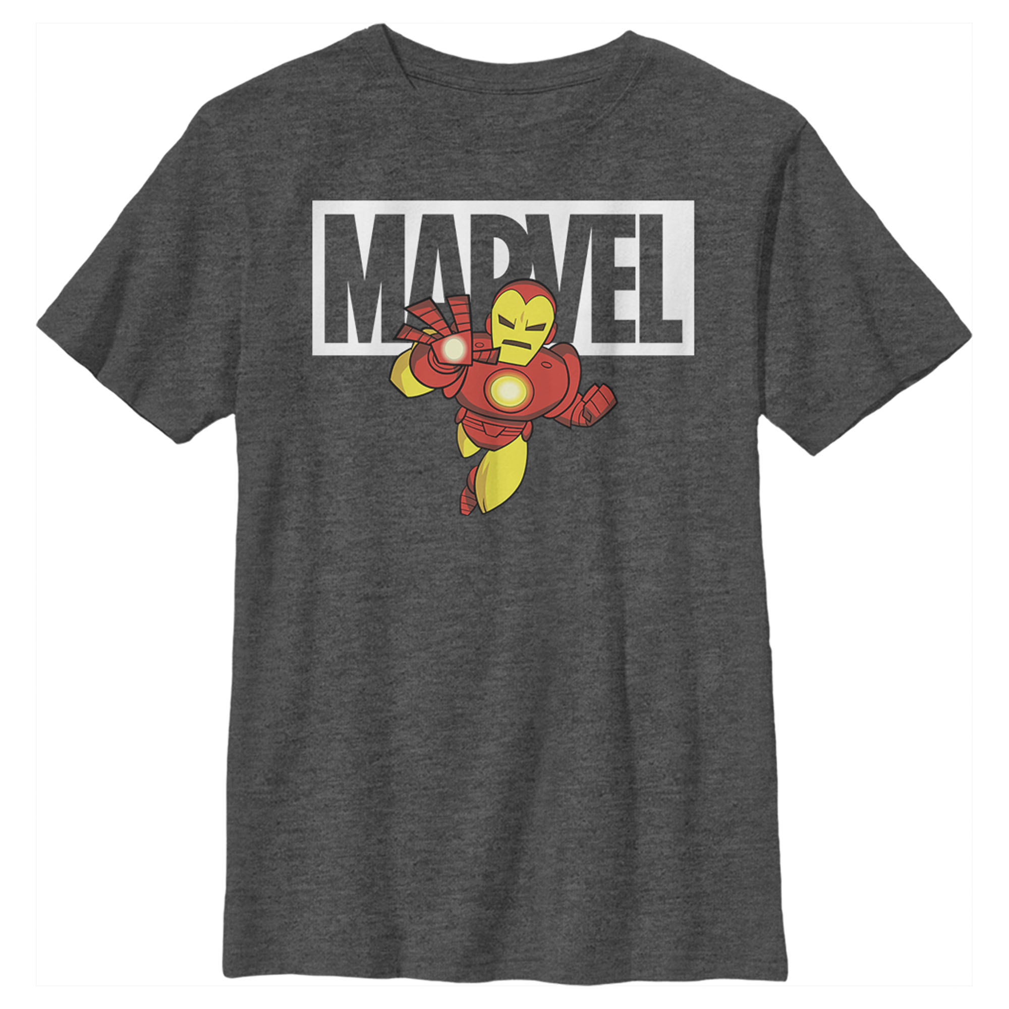 Marvel Boy's Marvel Iron Man Brick Logo  Graphic Tee