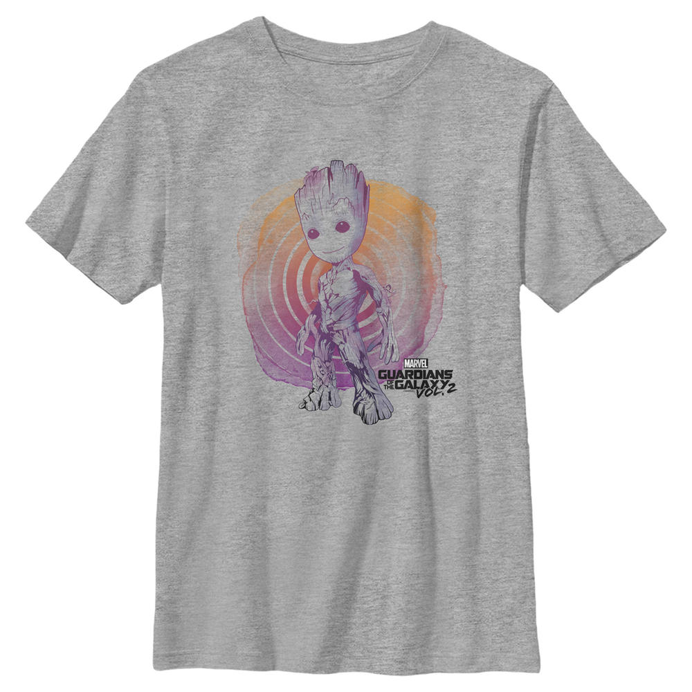 Marvel Boy's Marvel Guardians of the Galaxy Vol. 2 Groot Watercolor Swirl  Graphic T-Shirt