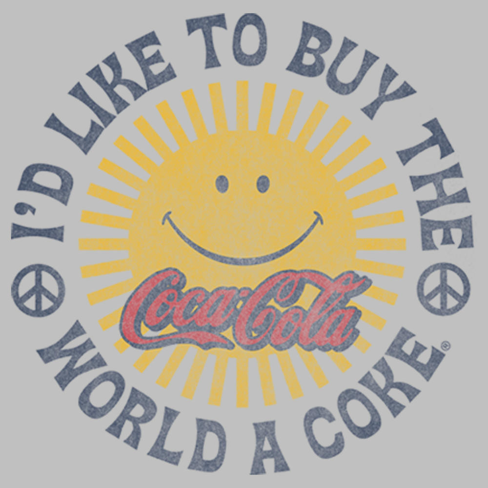 Coca-Cola Women's Coca Cola Unity Distressed Sun Logo  Graphic T-Shirt