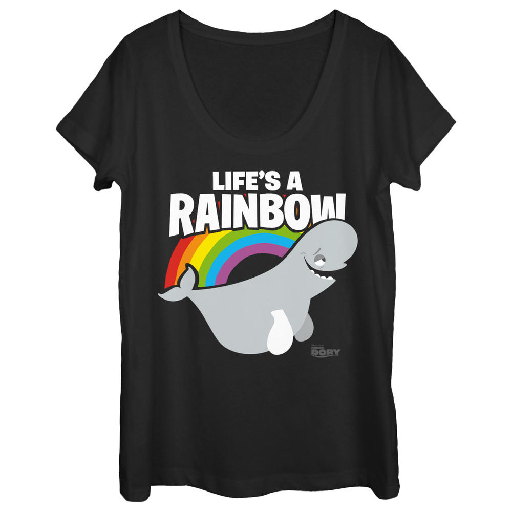 Finding Dory Women's Finding Dory Bailey Life is a Rainbow  Scoop Neck