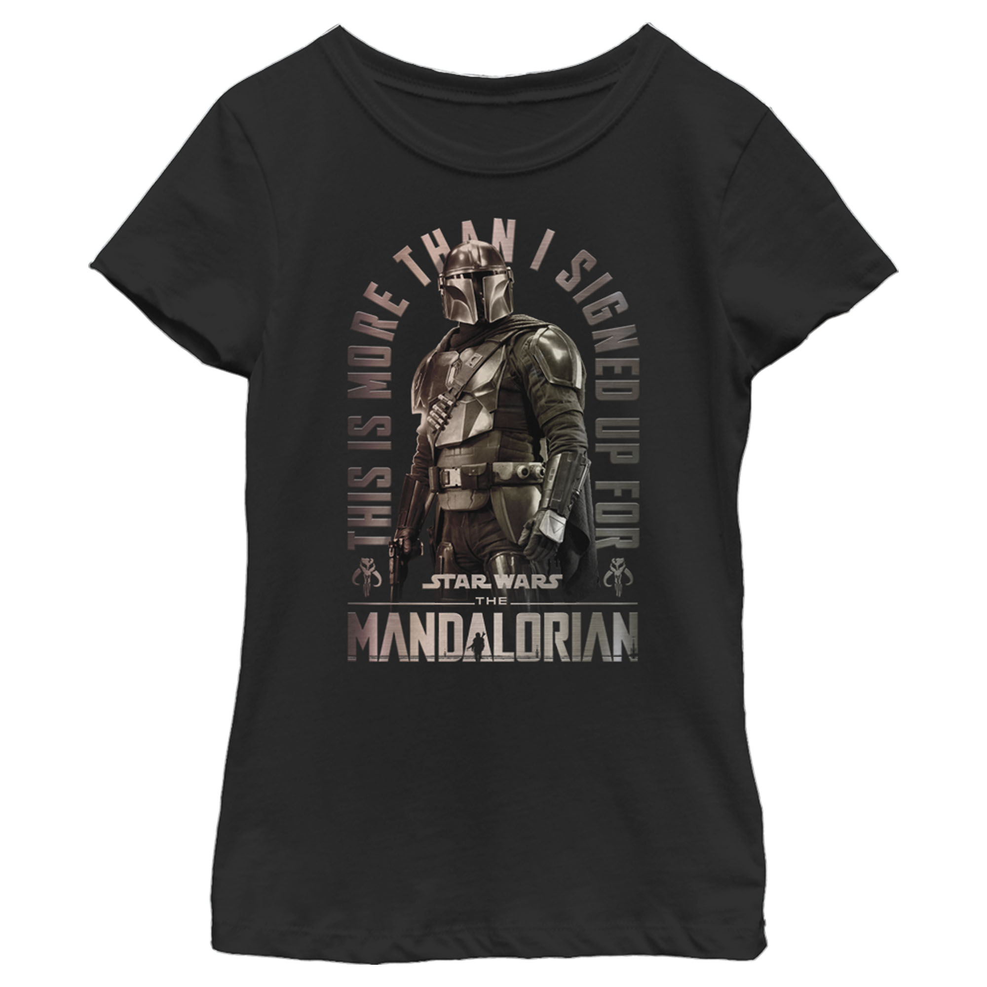 Star Wars Girl's Star Wars: The Mandalorian Shining Mando  Graphic T-Shirt