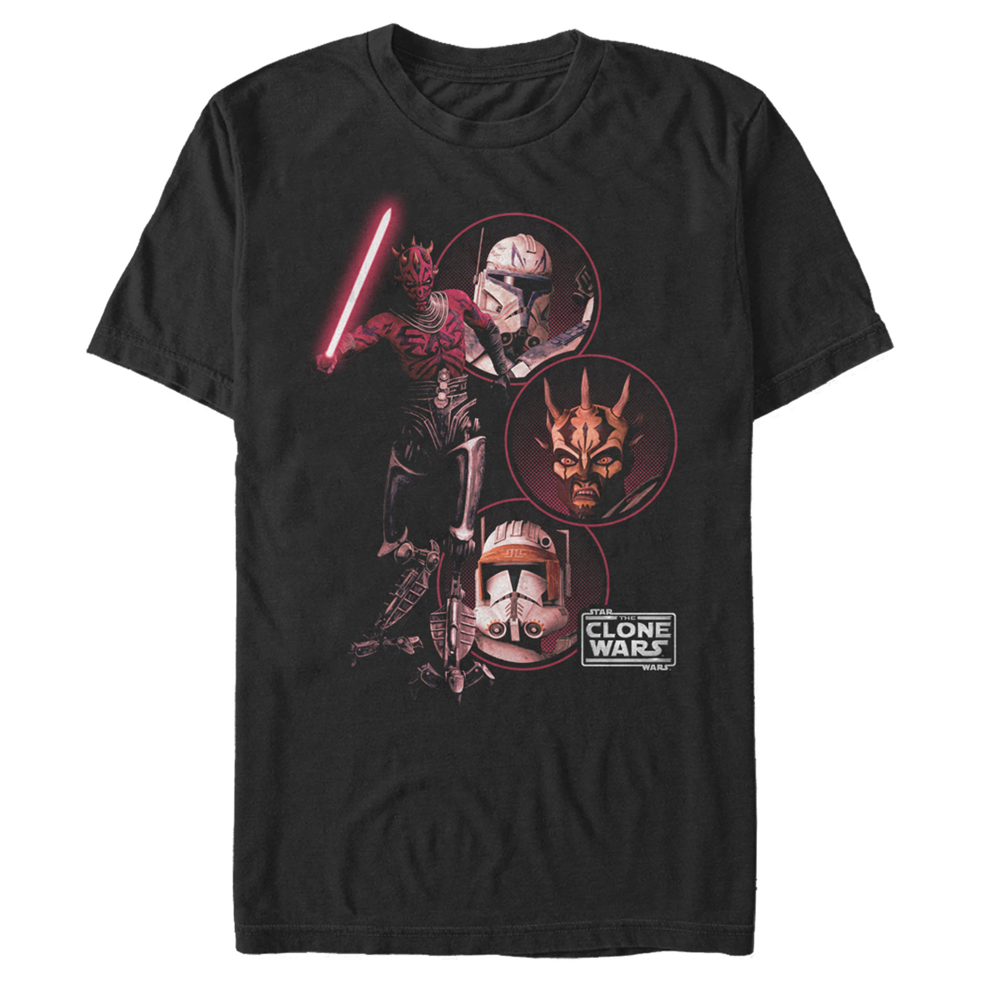 Star Wars Men's Star Wars: The Clone Wars Dark Side Group Shot  Graphic T-Shirt