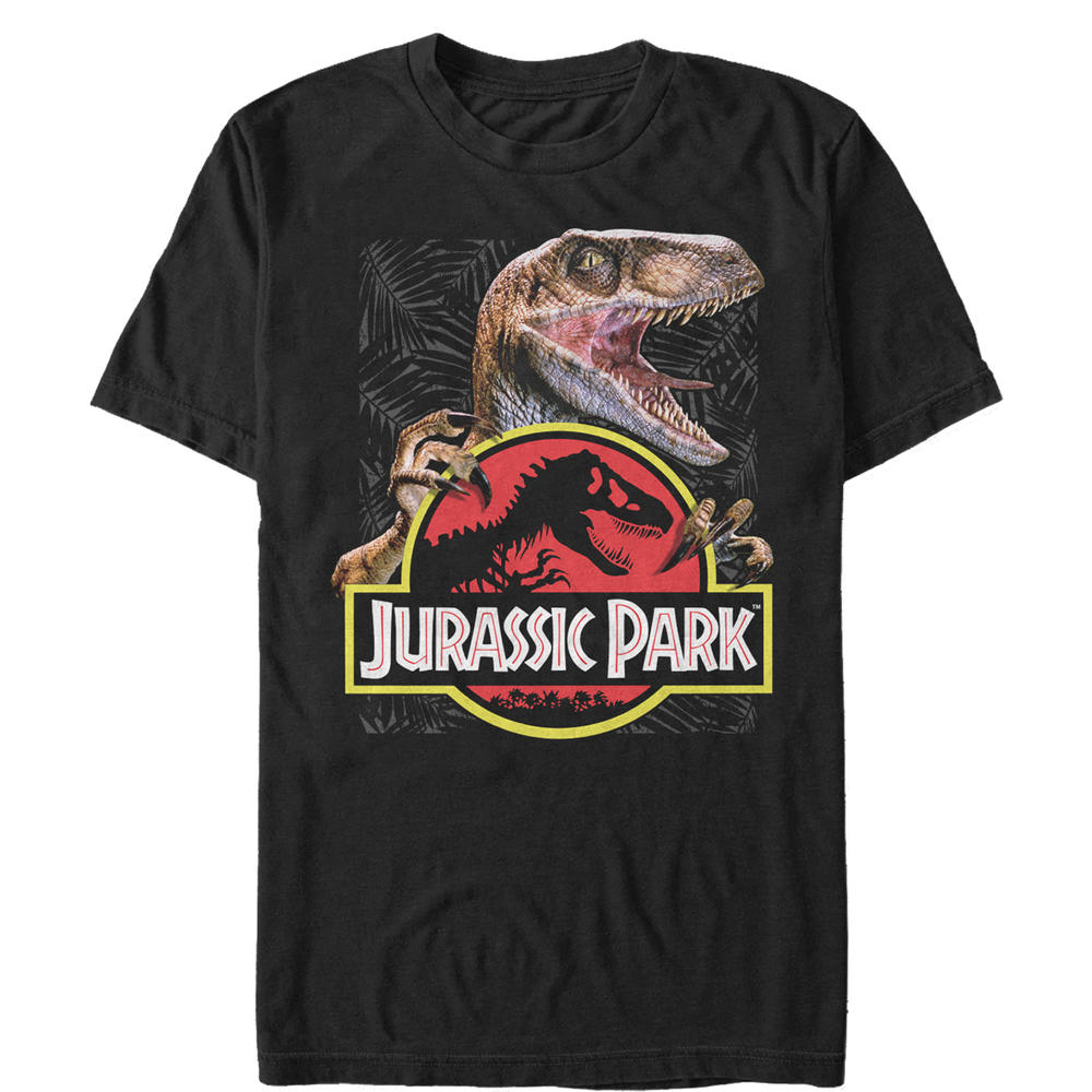 Jurassic Park Men's Jurassic Park Velociraptor Hooked On Logo  Graphic Tee