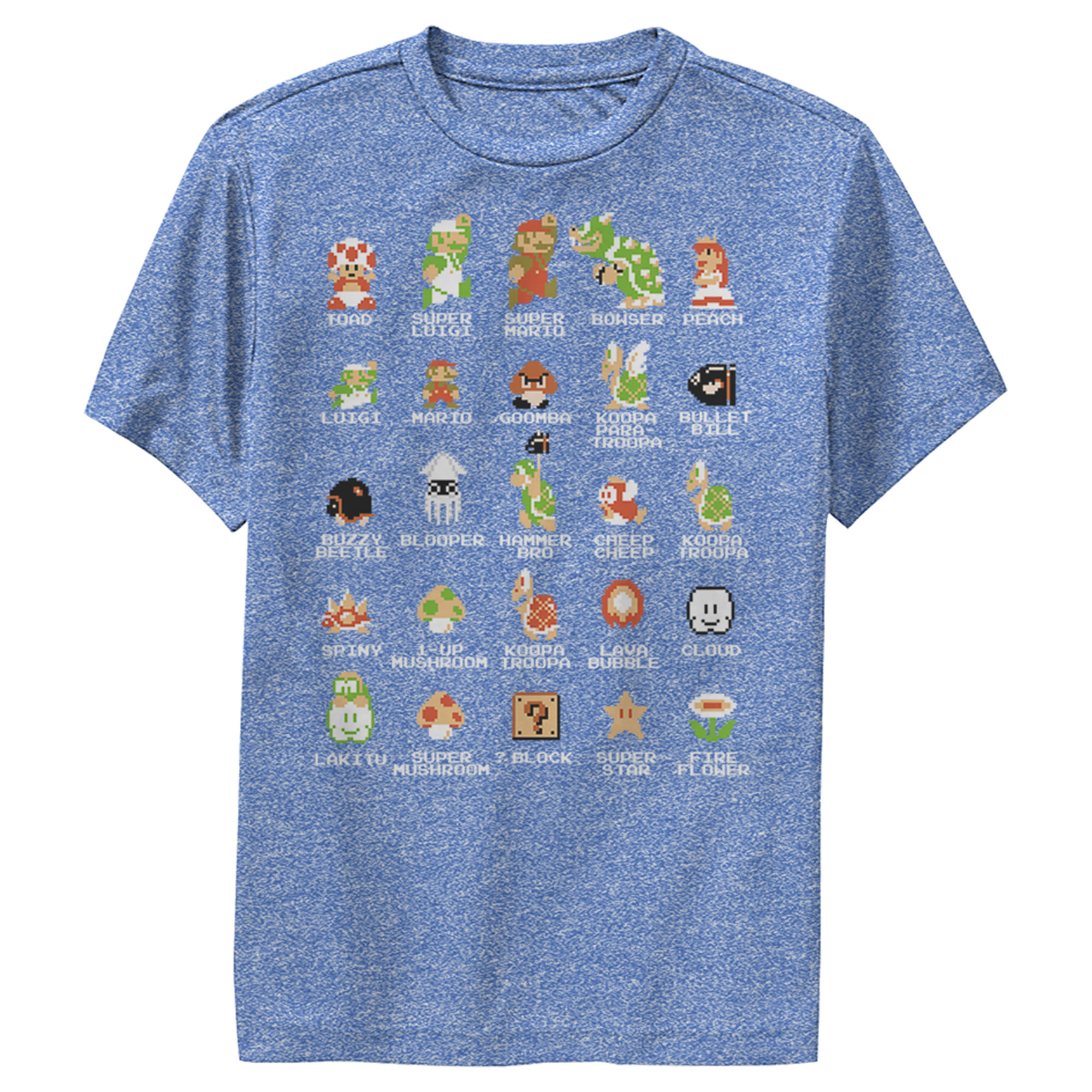 Nintendo Boy's Nintendo Super Mario Bros Character Guide  Performance Graphic T-Shirt