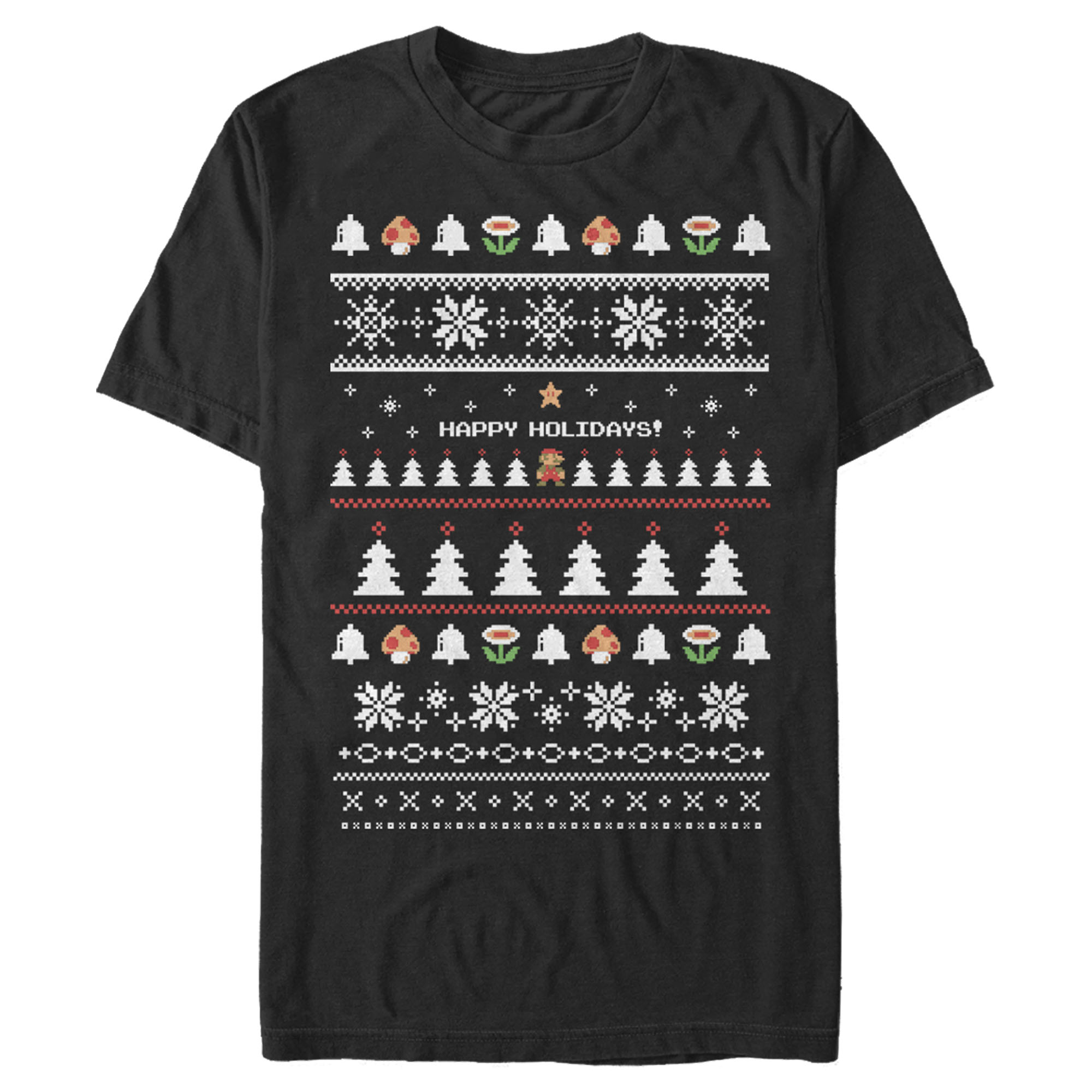 Nintendo Men's Nintendo Ugly Mario Holiday Sweater  Graphic T-Shirt