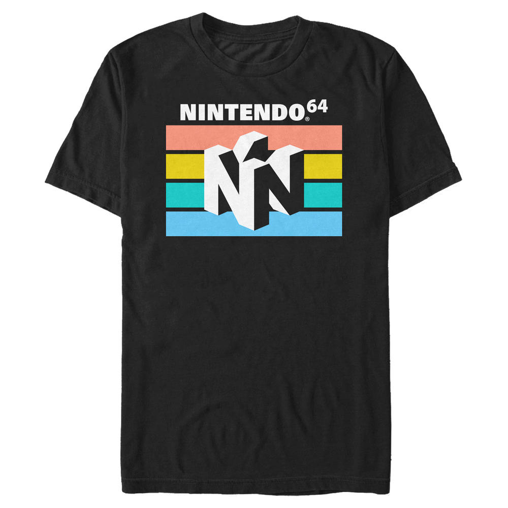 Nintendo Men's Nintendo N64 3D Logo  Graphic T-Shirt
