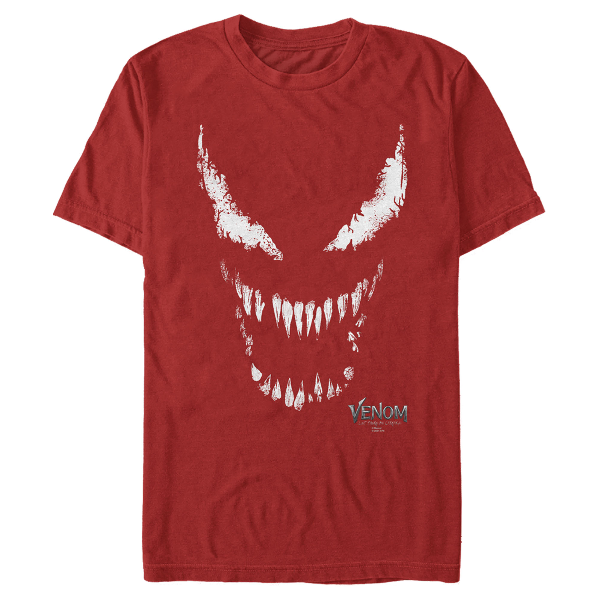 Marvel Men's Marvel Venom: Let There be Carnage Big White and Red face  Graphic T-Shirt