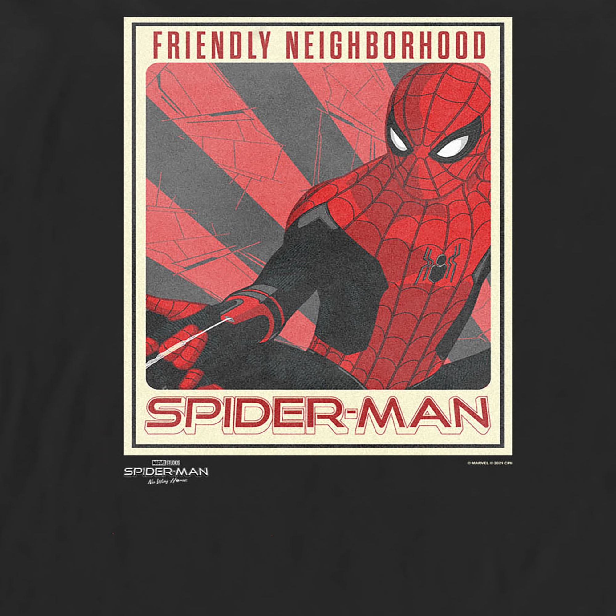 Marvel Men's Marvel Spider-Man: No Way Home Friendly Neighborhood Poster  Long Sleeve Shirt