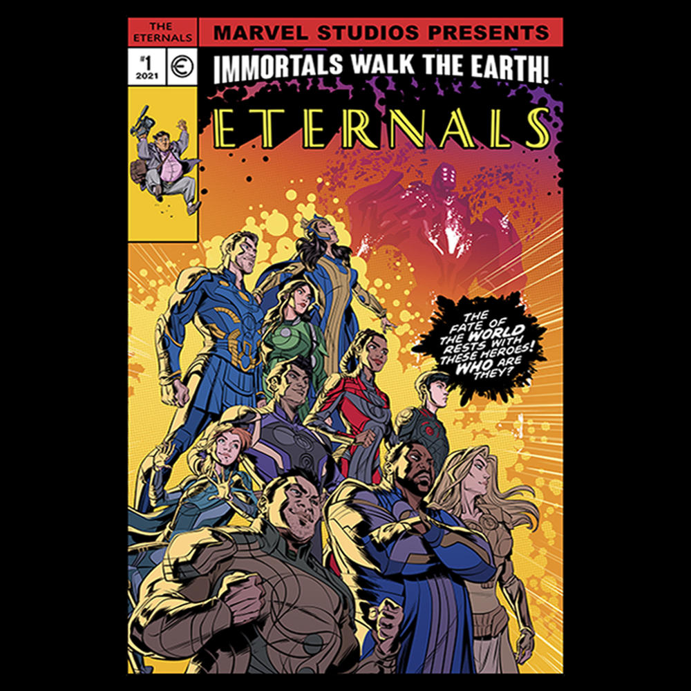 Marvel Men's Marvel Eternals Heroes Comic Book Cover  Tank Top