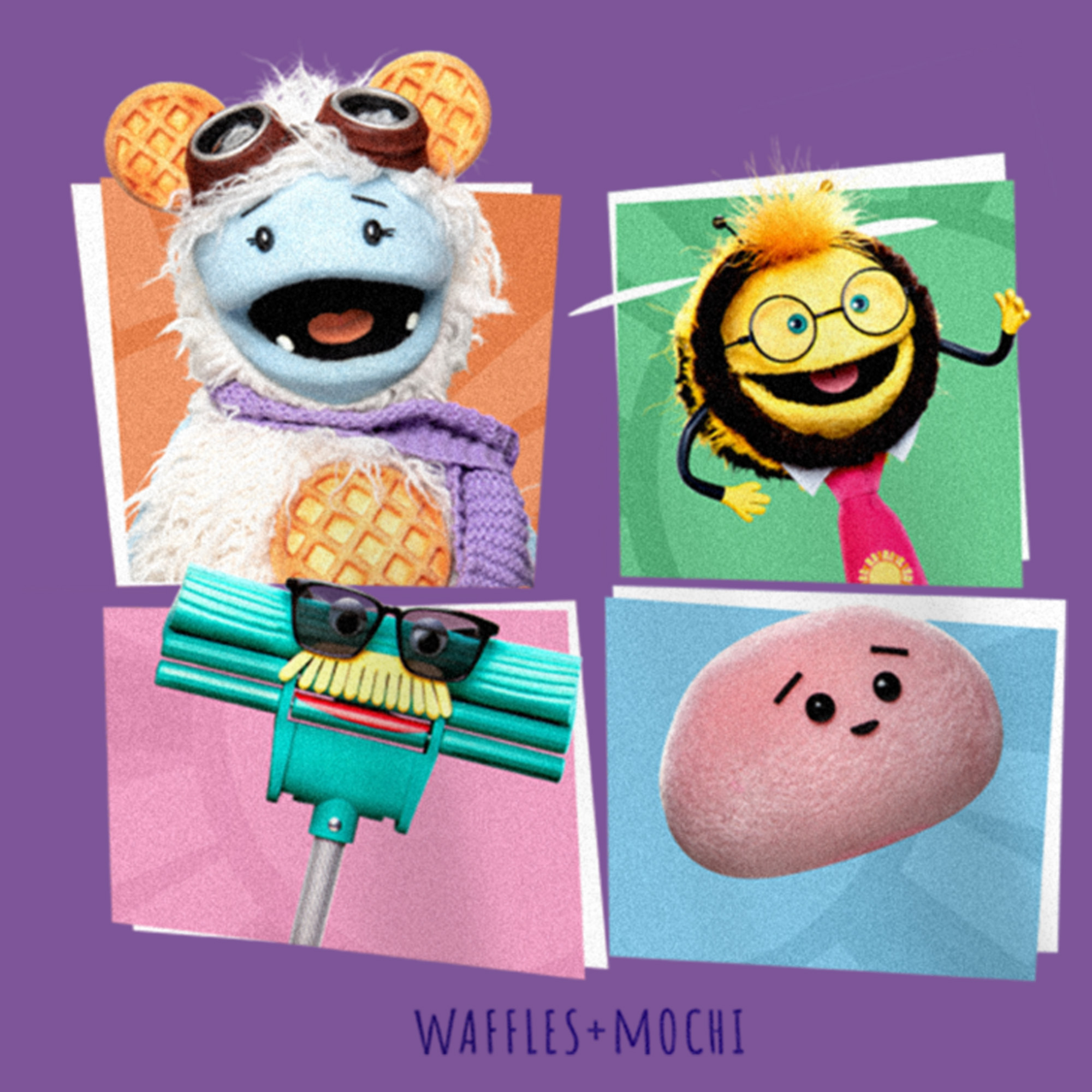 Waffles + Mochi Girl's Waffles + Mochi Character Panel  Graphic T-Shirt