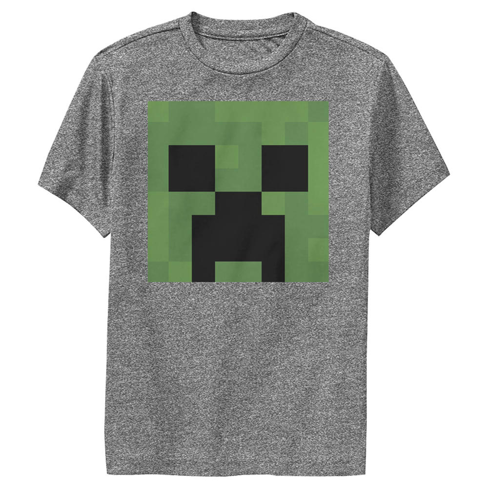 Minecraft Boy's Minecraft Creeper Face  Performance Graphic T-Shirt