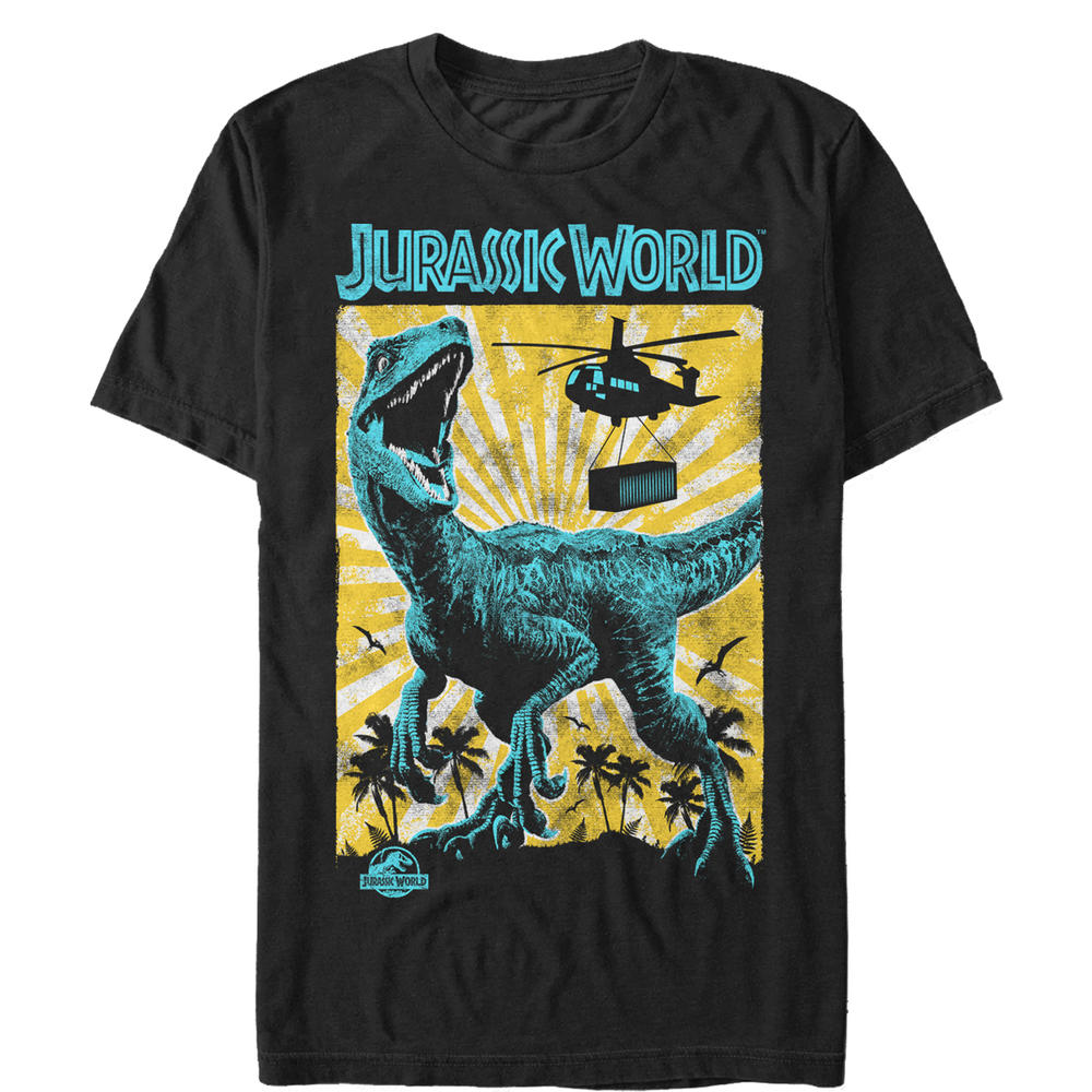 Jurassic World Fallen Kingdom Men's Jurassic World: Fallen Kingdom Helicopter Capture  Graphic T-Shirt