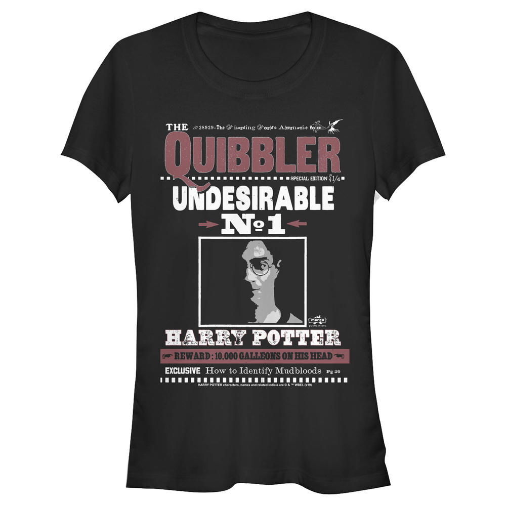 HARRY POTTER Junior's Harry Potter Undesirable No. 1 Quibbler  Graphic Tee