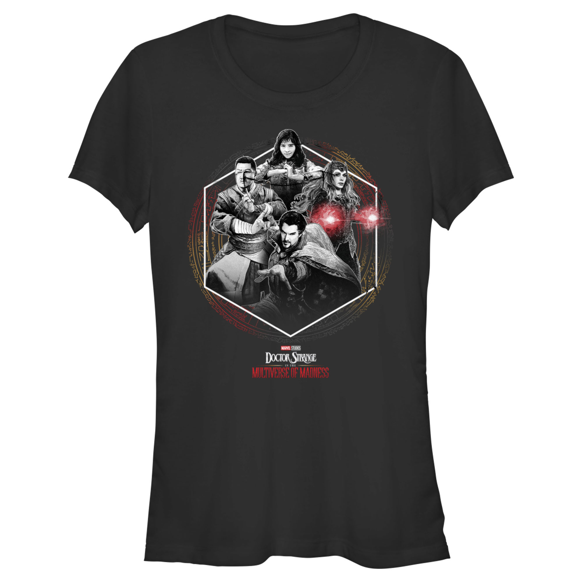 Marvel Junior's Marvel Doctor Strange in the Multiverse of Madness Black and White Panel  Graphic Tee