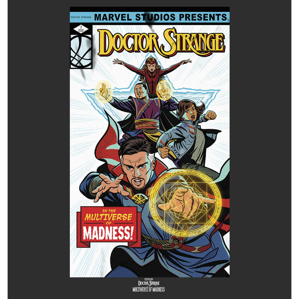 Marvel Men's Marvel Doctor Strange in the Multiverse of Madness Comic Cover  Graphic Tee